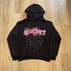 Black Sp5der Hoodie Punk V2 Size Medium