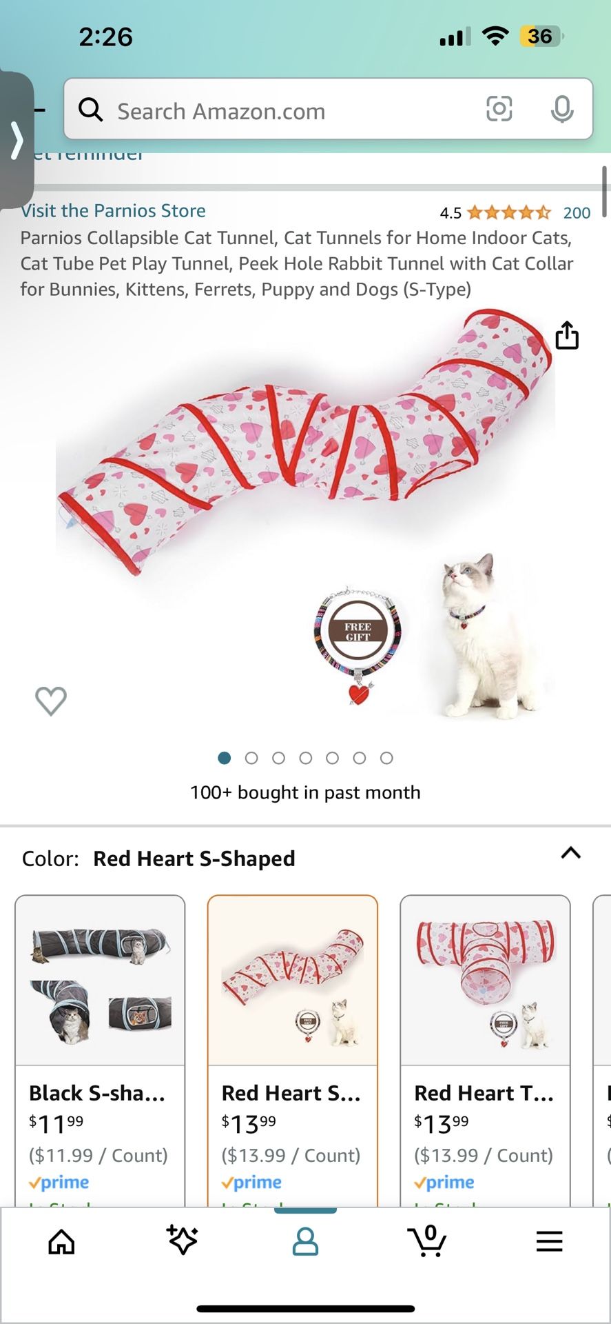 Parnios Collapsible Cat Tunnel, Cat Tunnels for Home Indoor Cats, Cat Tube Pet Play Tunnel, Peek Hole Rabbit Tunnel with Cat Collar for Bunnies, Kitte