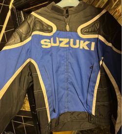 intersport fashions west suzuki blue motorcycle jacket yoshimura vintage
