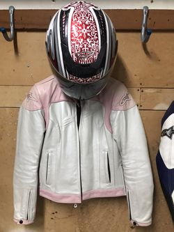 Alpinestar Stella leather bike jacket women’s Fuller M helmet