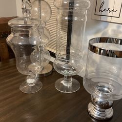 Glass  storage and lamp