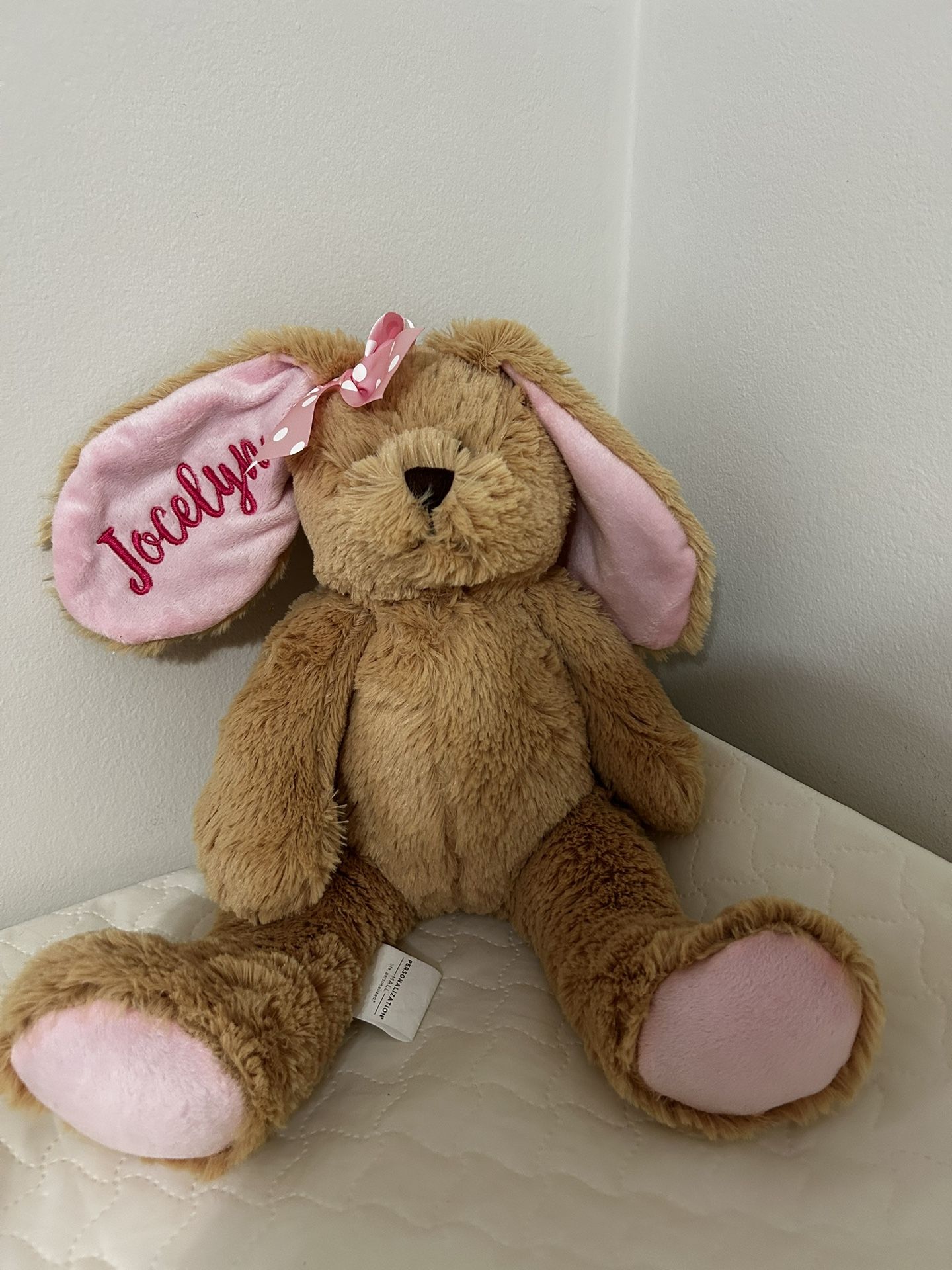 Stuffed Bunny with Name Engraved “Jocelyn”