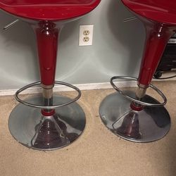 Bar Stools 3 pieces, two red and one black All $60