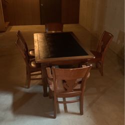 Antique Courthouse Table And Chairs 