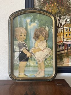 Antique 1920’s Framed Paper Dolls - Clothes and Hair - Queen Holden Dolls