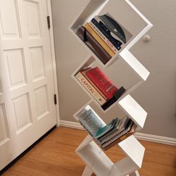 White Geometric Bookcase