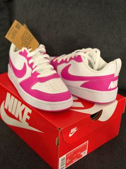 NIKE COURT BOROUGH LOW RECRAFT (GS) PINK/WHITE