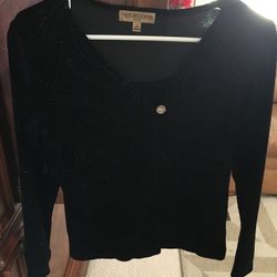 New Woman’s Black Velvet Top/jacket - tank top Size Petite Small