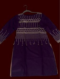 deep purple embroidered kurti / long tunicy top 💜☀️