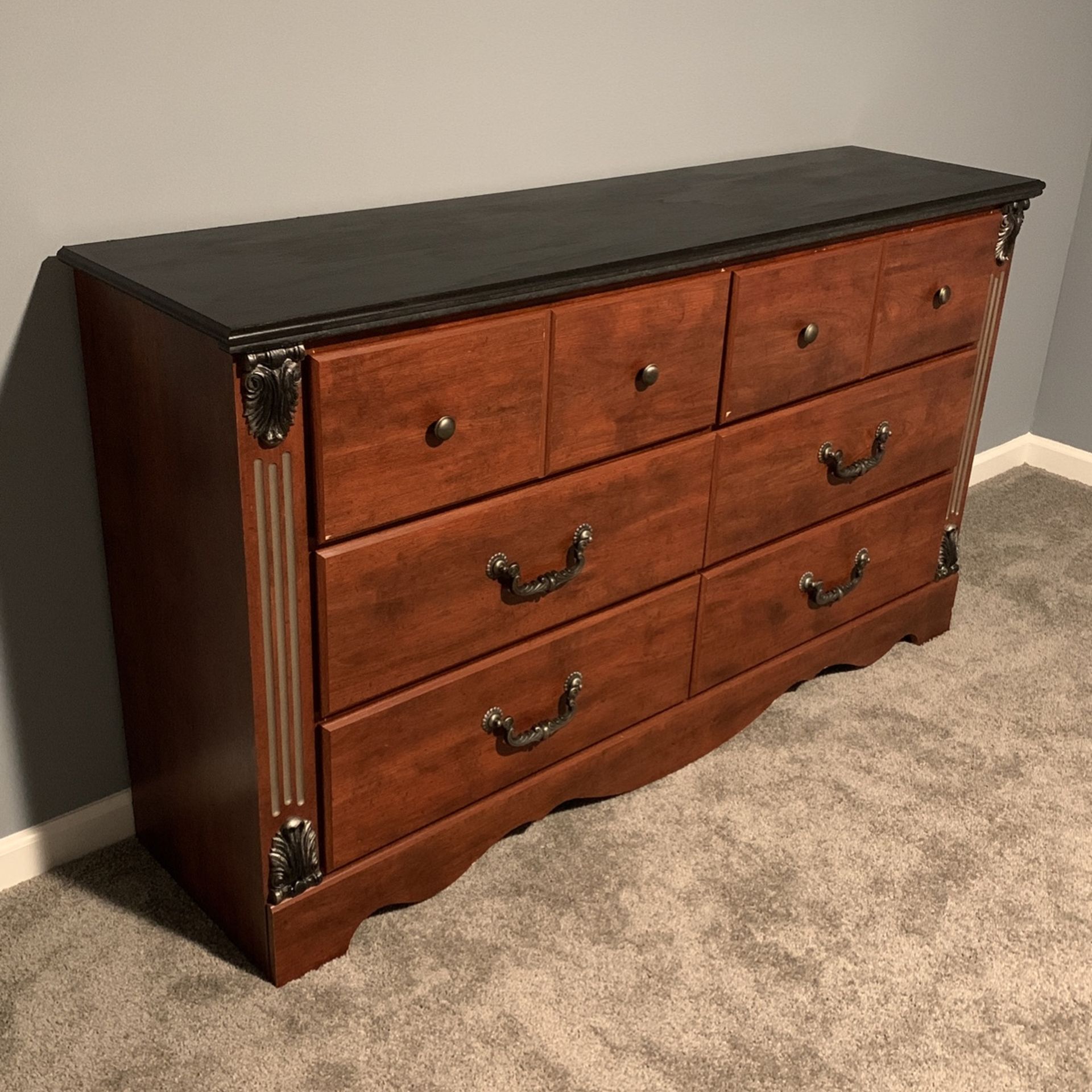 Black Top, Cherry Wood — Solid Dresser