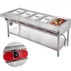 VEVOR 220V Commercial Electric Food Warmer 5 Pot Steam Table Food Warmer 18 Quart/Pan with Lids