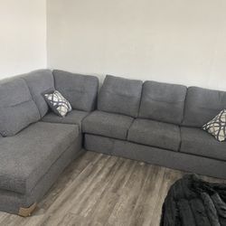 New Dark Grey Sectional 2 Pieces $849