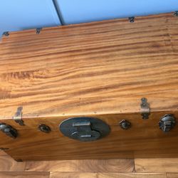 Vintage Asian Camphor Wood Chest / Trunk - Brass Hardware 