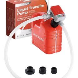 Fuel Transfer Pump Battery Powered Electric Portable Gas Can Tank Pump for Gasoline Diesel kerosene Liquid with Flexible Hose(Can Not Included)