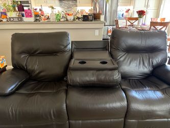 Leather couch and love seat
