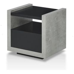 Linah 45 in. Gray and Black Rectangle Wood End Table

