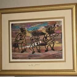 Folk Art Music Print 18.5 Long 22" Wide 