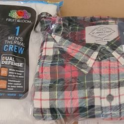 Bundle Deal St. Johns Bay 2XL Mens Shirt And Fotl Underwear Thermal Crew 
