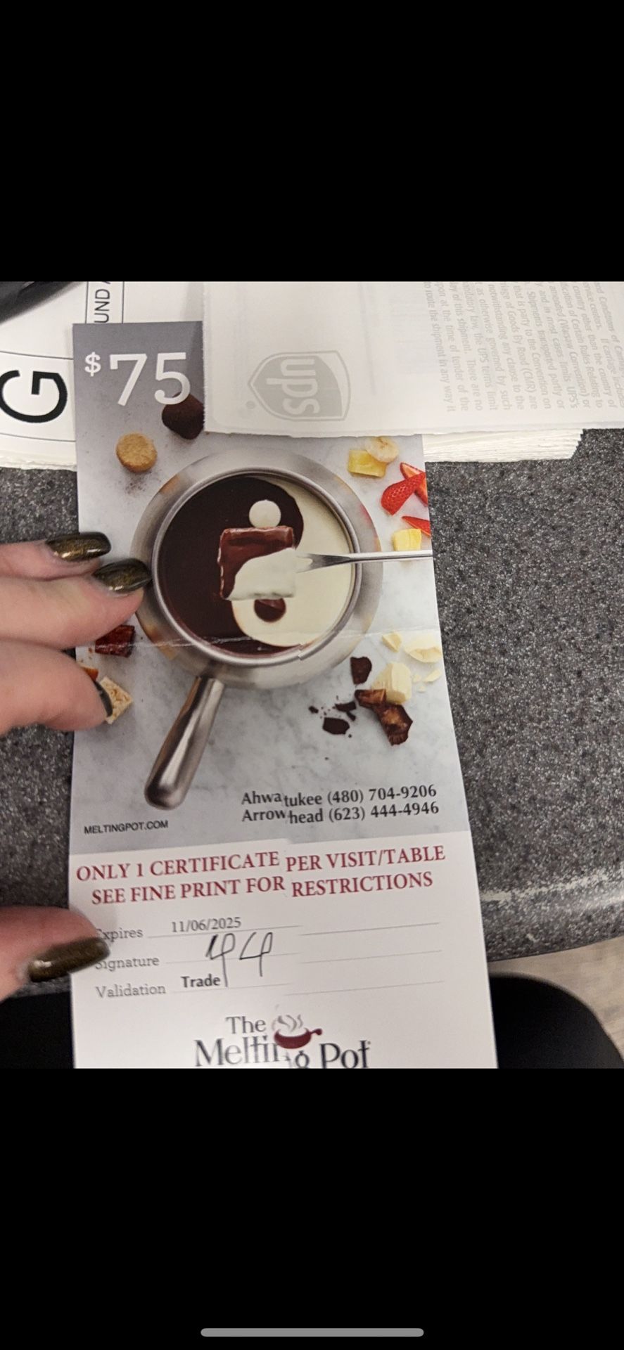 Melting Pot Certificates
