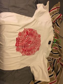 White Red Shirt Size XL