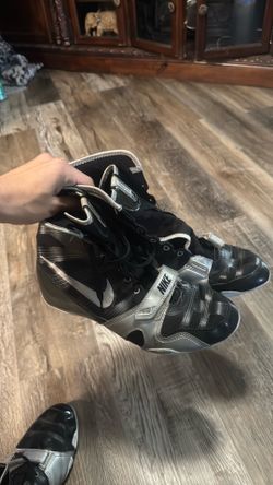 Nike HyperKO 1 Boxing Shoes Black Silver High Top Boots Men's Size 9-10