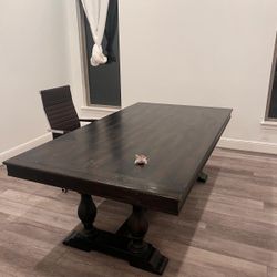 Huge Solid Wood  Dining Table With Wings 