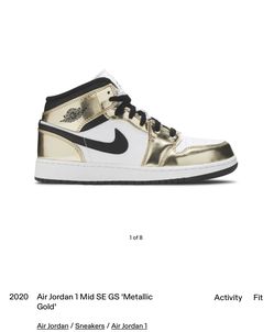 Air Jordan 1 Mid SE GS 'Metallic Gold'