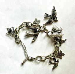 Birds and Butterflies Charm Bracelet