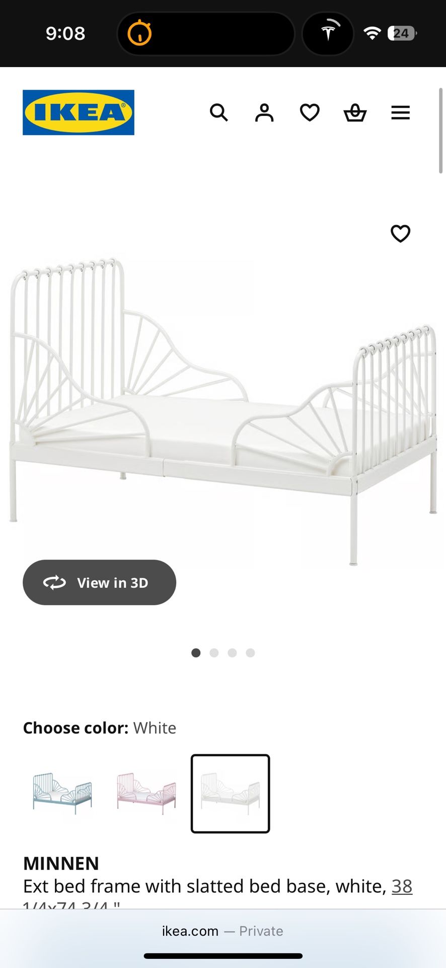 2 IKEA Bed Frame MINNEN