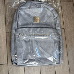Grey Leather Sole Premise Commuter Backpack
