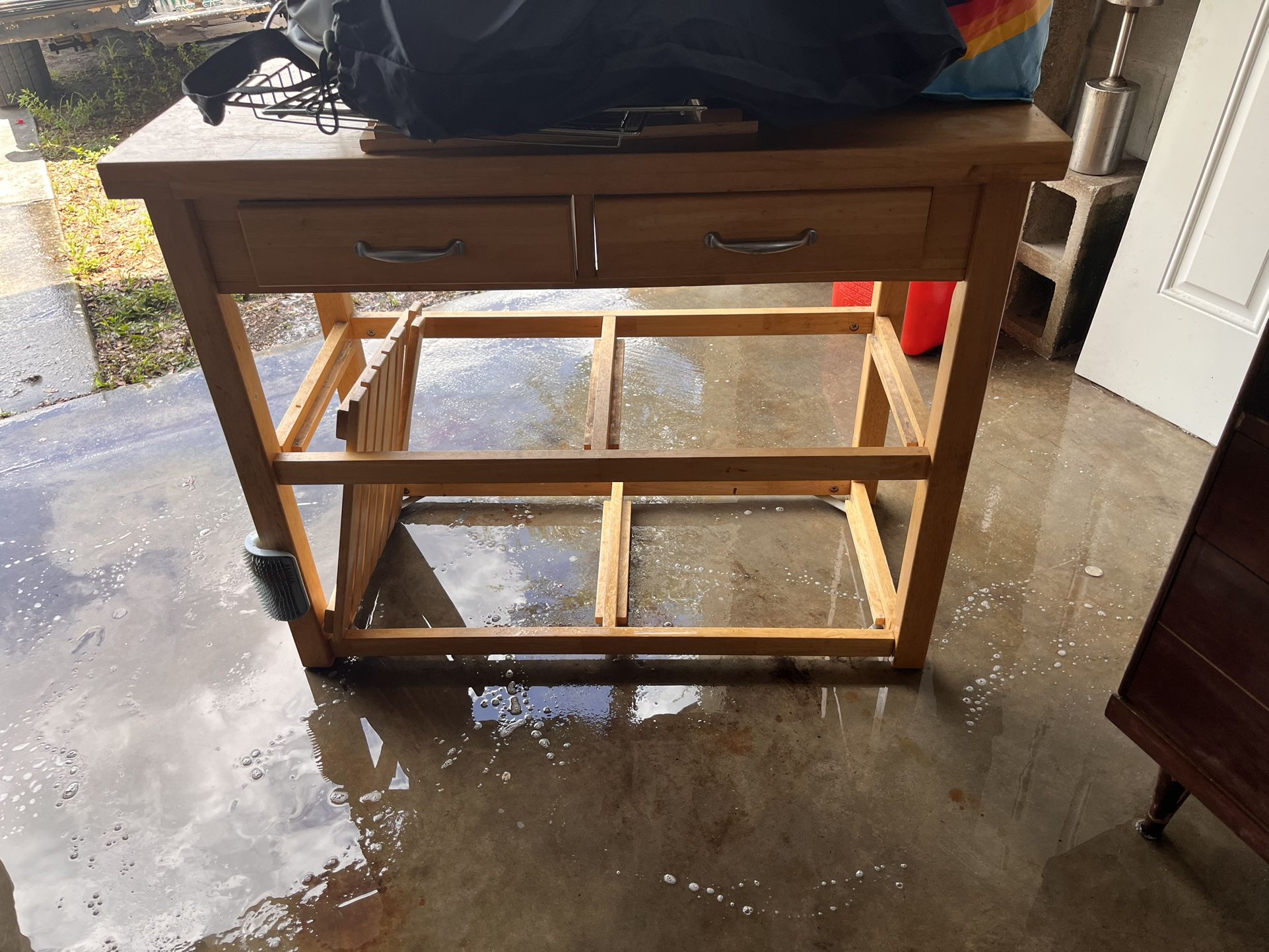 Wooden Kitchen Cart With Racks