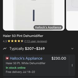 Haier 50 Pts. Dehumidifier