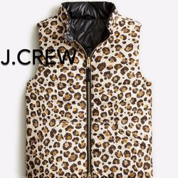 ❄️(NEW) (1 AVAILABLE) GIRLS’ J.CREW REVERSIBLE PRINTED PUFFER VEST WITH PRIMALOFT® - SIZE: EXTRA LARGE (MSRP: $98)❄️