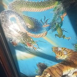 Antique  Foil Art Oriental Paintings With Hand Curved Frames .they Are Very Unique And Orrigionals