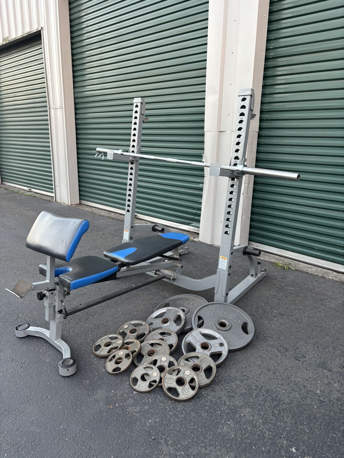 Gym Squat Rack Weights Weight Bench