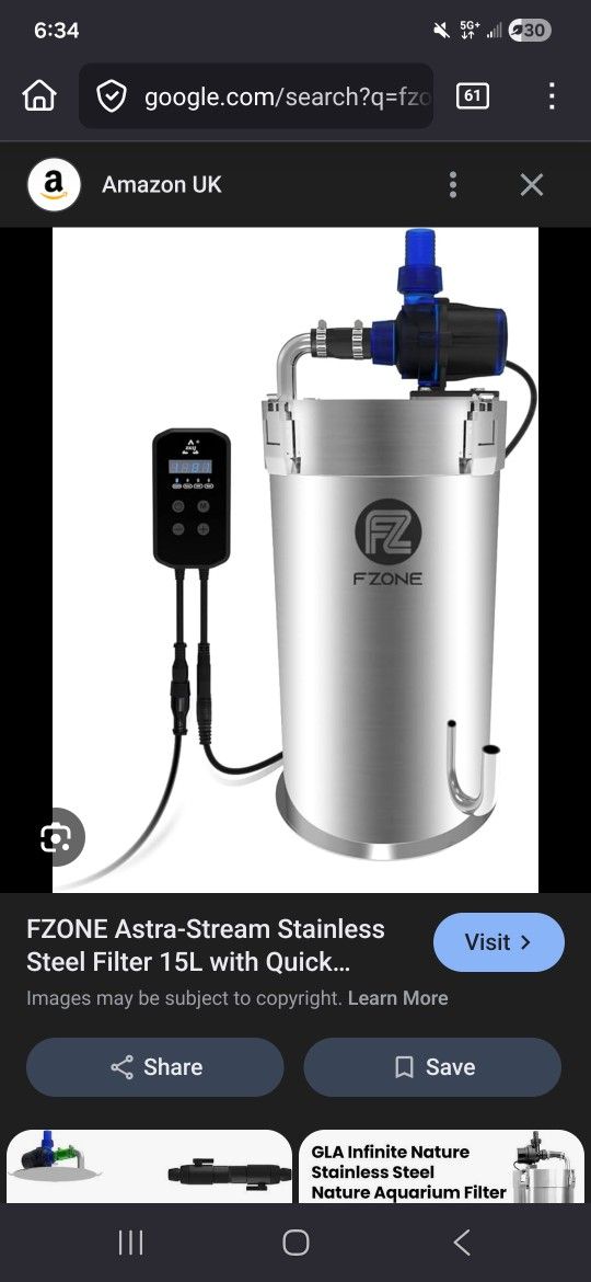 Aquarium Fzone 15L Stainless Steel Canister Filter