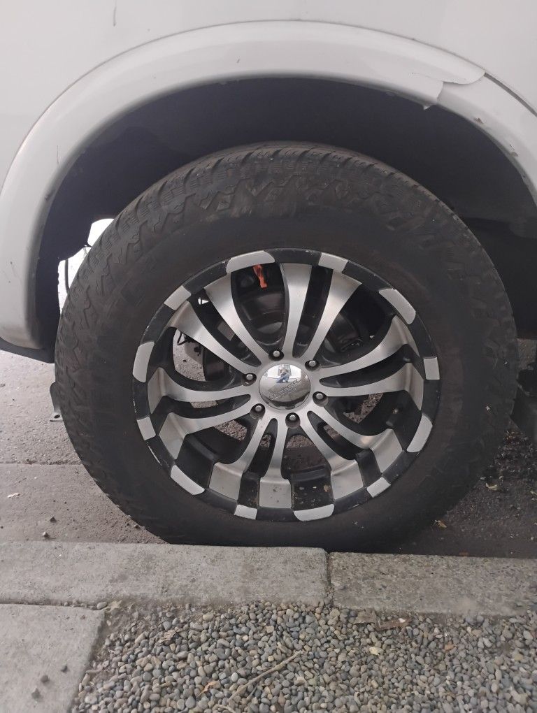 Liquid Metal 20" Nissan Infinity,Armada 6 Lug Wheels And Tires Also Have Two More Extra Tires