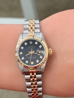 Rolex Ladies 26mm DateJust Factory Black Diamond Dial Quickset