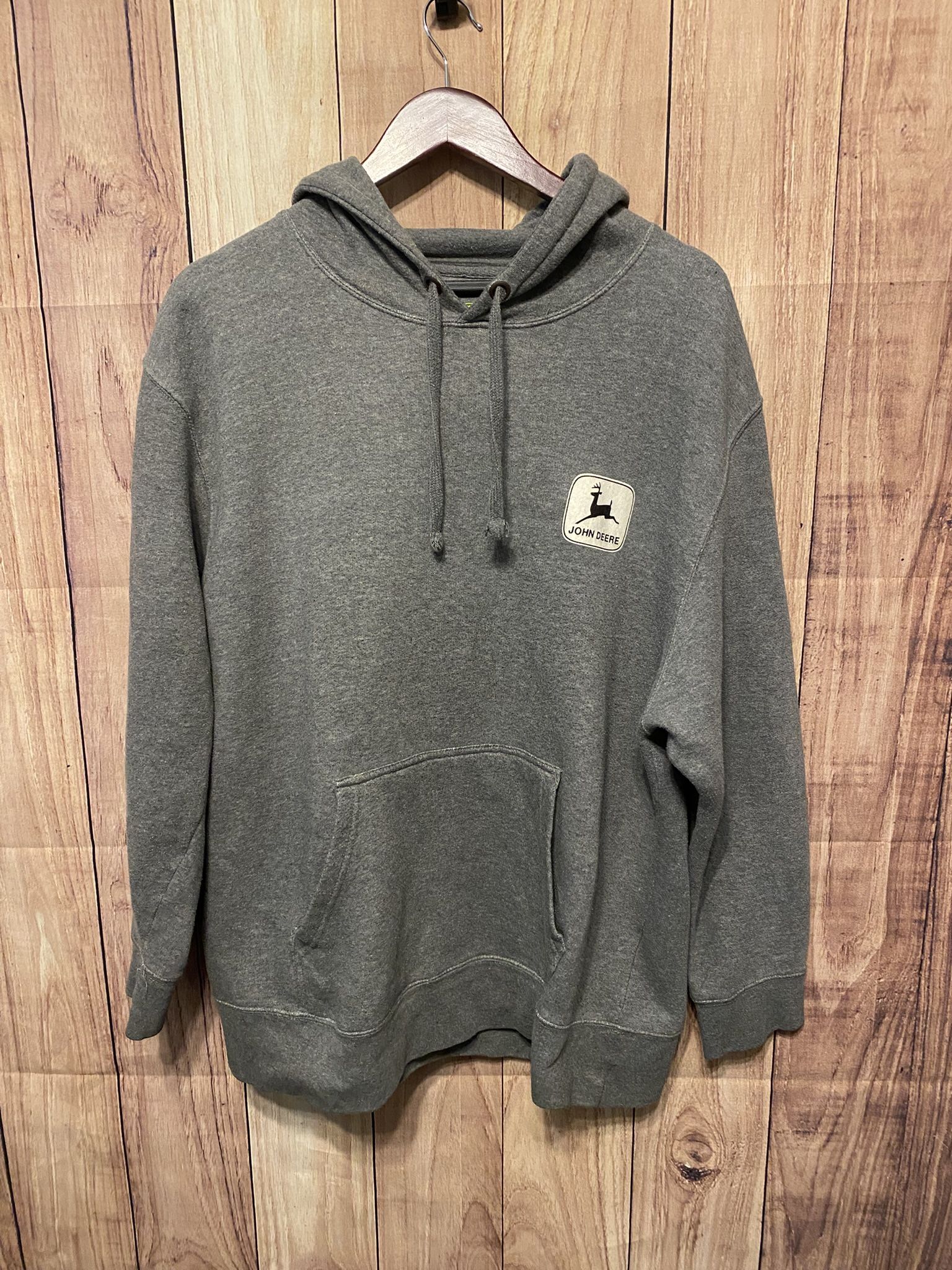 John Deere XL grey hoodie sweatshirt logo men’s Y2K