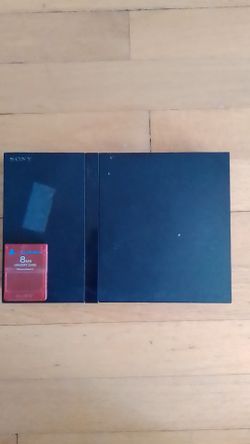 PS2 console, 2 controls, memory, guitar, dance pad, read original and copies games O.B.O.