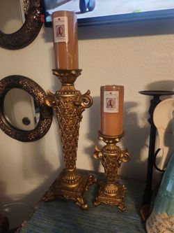 HOME INTERIOR CANDELEROS CON VELAS NUEVAS