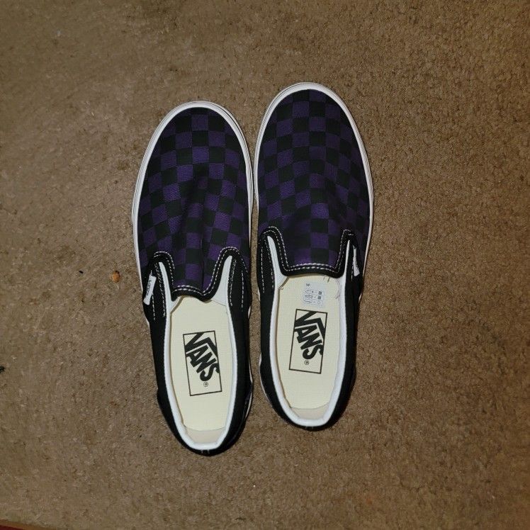 VANS shoes Purple And Black Checkers