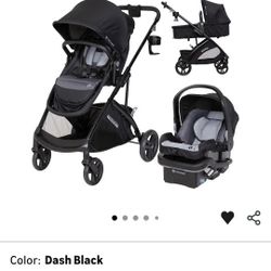 Baby Trend Passport® Switch 6-in-1 Modular Stroller Travel System with EZ-Lift™ Plus Infant Car Seat, Dash Black