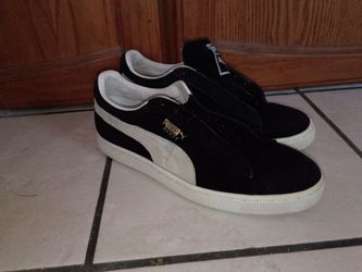 Puma Suede Classic Sneakers Black White mens size 9