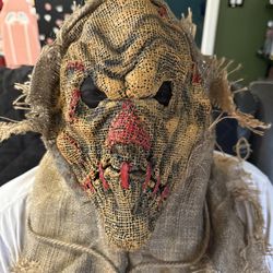 Scarecrow Full-Size Adult Burlap Halloween Mask Batman villain Wizard of Oz Scary Horror
