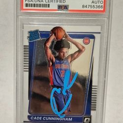 2021 Panini Donruss Optic Cade Cunningham Rookie Auto RC #161 – PSA DNA Authentic 