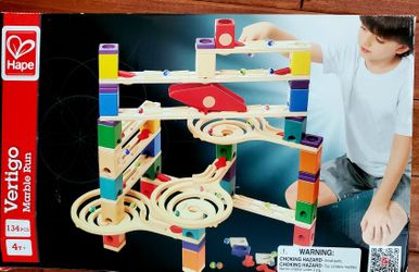 Vertigo Wooden Marble Run Set – Classic 100+ Piece Track Builder – STEM Balance Toy – NEW in Box