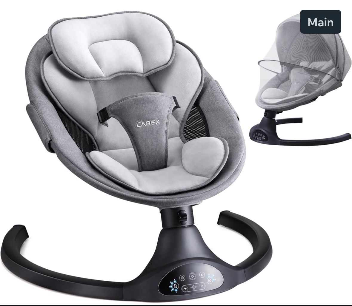 LAREX Baby Swing Infant Swing Electric Toddler Baby Rocker Portable for Newborn