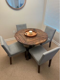 4 padded dining room chairs