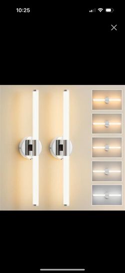 Gednbo Bathroom Wall Sconces Set of 2 Hardwired, Dimmable 5CCT LED Bathroom (SR) MSRP: $99.99 - New - full set